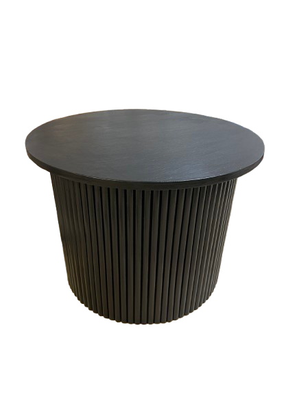 Ribbed Oak Coffee Table - Fluted Base