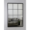 Black Metal Window Mirror (120cm x 80cm) - Wall Mirror
