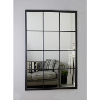 Black Metal Window Mirror (120cm x 80cm)