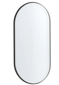 Pill Mirror (100cm x 60cm) - Oval Wall Mirror - Black & Gold Metal Frame