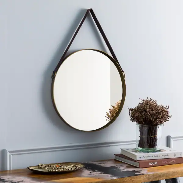 Round Wall Mirror (55cm) - Black Metal Frame