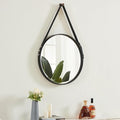 Round Wall Mirror (55cm) - Black Metal Frame