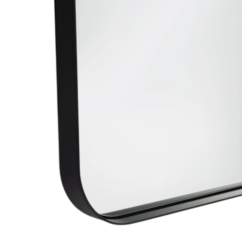 Full Length Soft Edge Mirror (180cm x 80cm) - Black & Gold Metal Frame