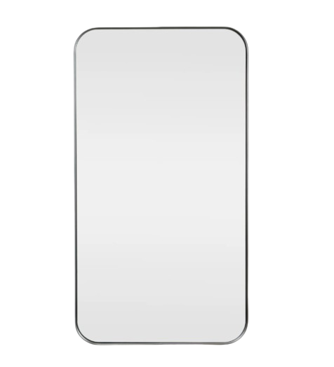 Full Length Soft Edge Mirror (180cm x 80cm) - Black & Gold Metal Frame