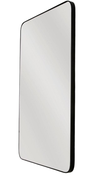 Full Length Soft Edge Mirror (180cm x 80cm) - Black & Gold Metal Frame