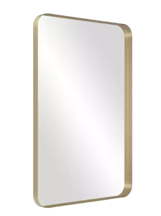 Full Length Soft Edge Mirror (180cm x 80cm) - Black & Gold Metal Frame