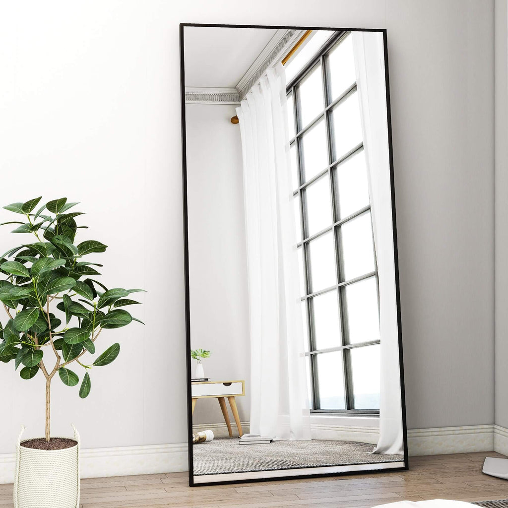 Full Length Leaning Floor Mirror (180cm x 80cm) -  Metal Frame