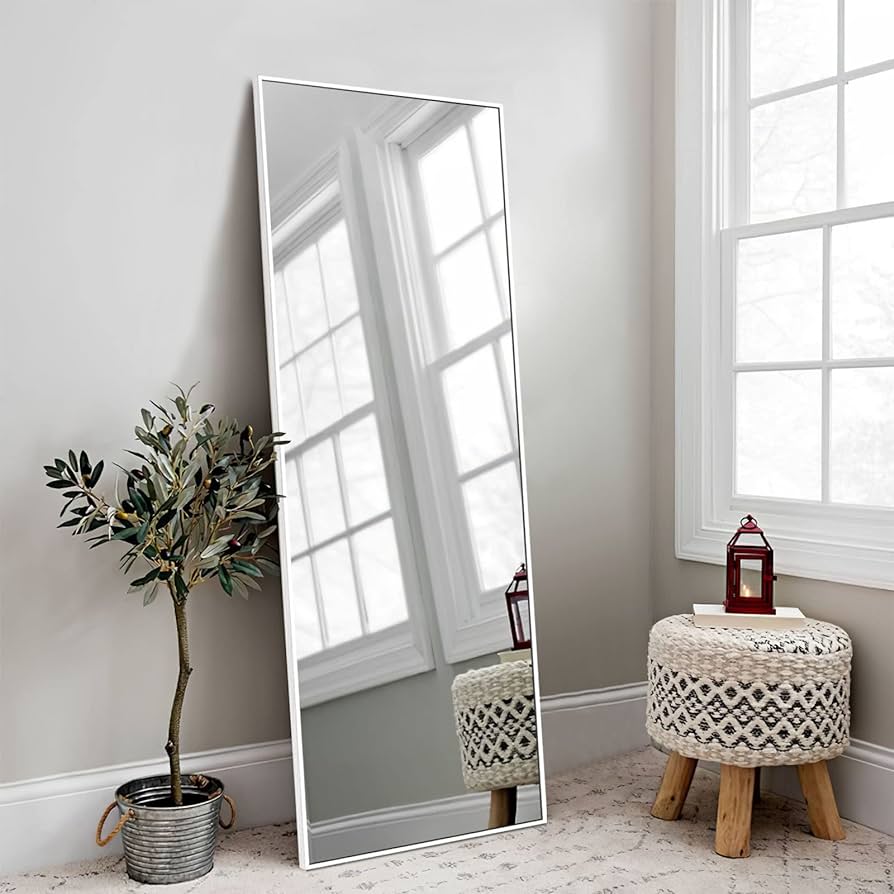 Full Length Leaning Floor Mirror (180cm x 80cm) -  Metal Frame