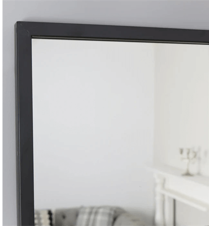 Black Metal Window Mirror (120cm x 80cm) - Wall Mirror