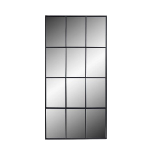 Full Length Metal Window Mirror (180cm x 80cm) - Black Metal Frame